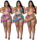 Plus Size Swim Wear Bikini 2 Piece Skirt Set