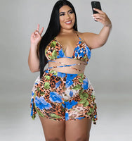 Plus Size Swim Wear Bikini 2 Piece Skirt Set