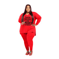 Long Sleeve Casual Plus Size Women's Sets