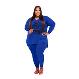 Long Sleeve Casual Plus Size Women's Sets