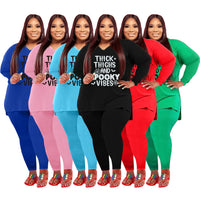 Long Sleeve Casual Plus Size Women's Sets