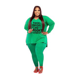 Long Sleeve Casual Plus Size Women's Sets